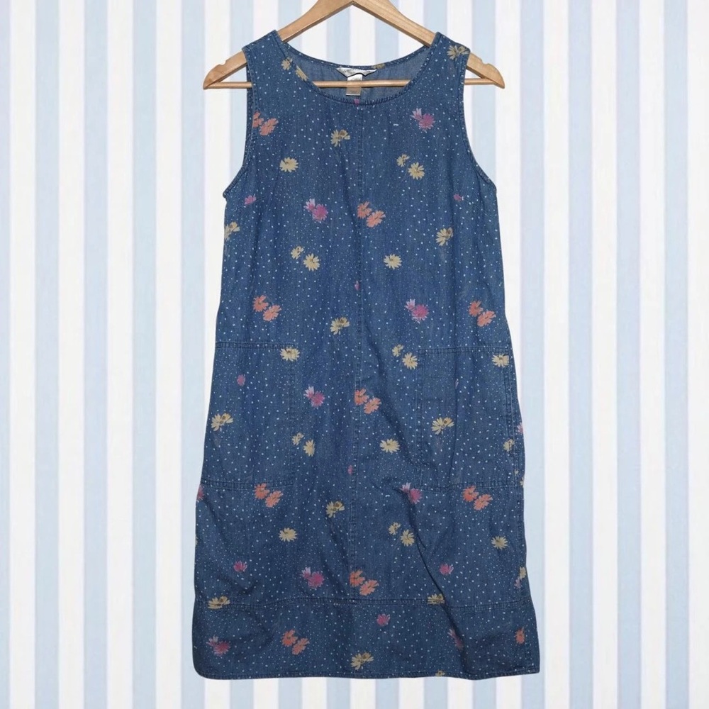 Floral Sleeveless Blue Dress